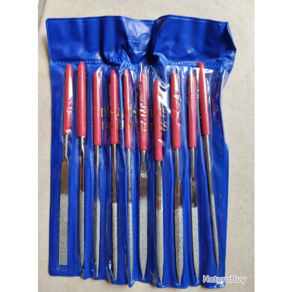 A SAISIR - Jeu de 10 limes aiguille diamantes diverses formes NEUVES