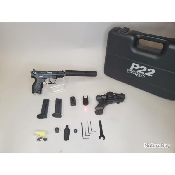 walther p22 22lr pack rds, point rouge,...