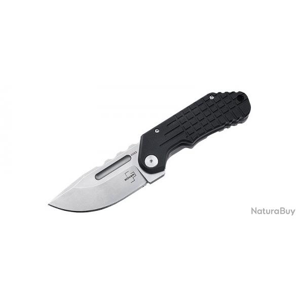 Boker Couteau Dvalin Folder Drop - Lame 70mm - Manche G10/Acier - Trou pour dragonne