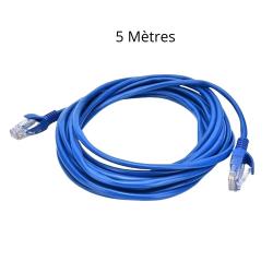 Câble Réseau Ethernet RJ45 CAT6 Gigabit - 5 mètres - Bleu Haute Qualité