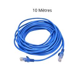 Câble Réseau Ethernet RJ45 CAT6 Gigabit - 10 mètres - Bleu Haute Qualité
