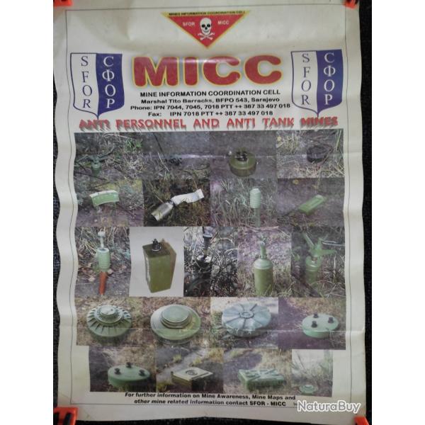 Lot d'Affiches de Mises en Garde Mines et Engins Dangereux KFOR-SFOR