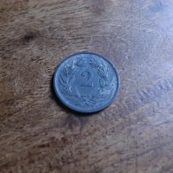 monnaie 2 centimes B  république helvetia 1942