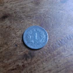 monnaie 1 centimes B  république helvetia 1942