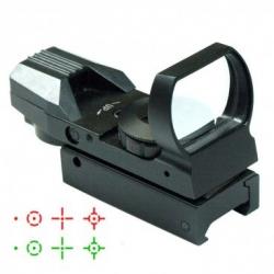 ENCHERE 1 EUROS POINT ROUGE TACTIQUE / HOLOGRAQUE 22x33 ROUGE OU VERT RAIL EN 20 MM