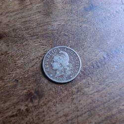monnaie 5 centivos  république argentina 1908