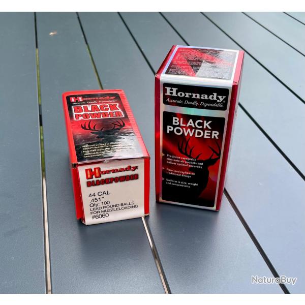 BALLES RONDES HORNADY BLACKPOWER 44 CAL .451"