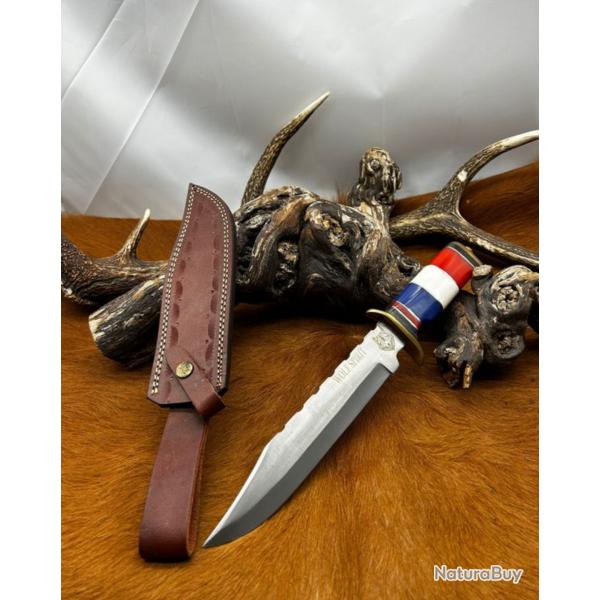 Couteau Bowie "WOLF SPIRIT " BBR grav tte de loup (2)