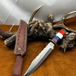 Couteau Bowie "WOLF SPIRIT " BBR gravé tête de loup (4)