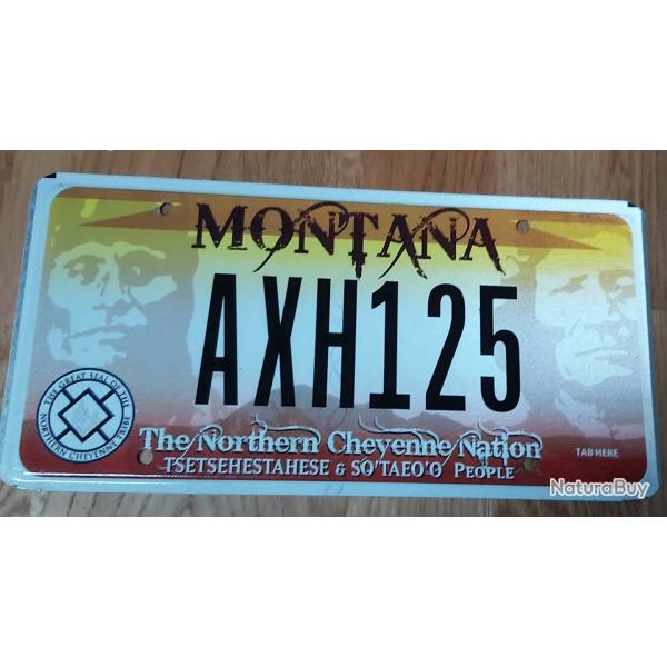 PLAQUE D' IMMATRICULATION D' ORIGINE DES CHEYENNES DU NORD DU MONTANA
