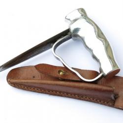Coup de poing Robbins et Dudley poignée aluminium avec fourreau cuir
