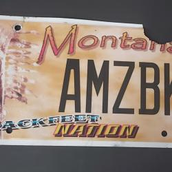 PLAQUE D' IMMATRICULATION D' ORIGINE DES BLACKFEETS DU MONTANA