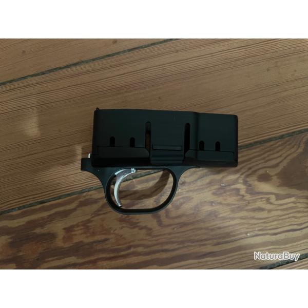 Bloc dtente noir Blaser r8, dtente alu couleur argent.