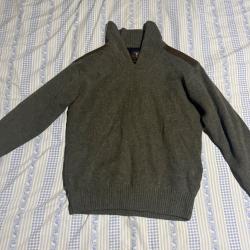 Pull Homme Col Montant avec Zip - Vert Kaki - NEUF taille L