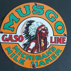 PLAQUE EMAILLEE GASOLINE USA