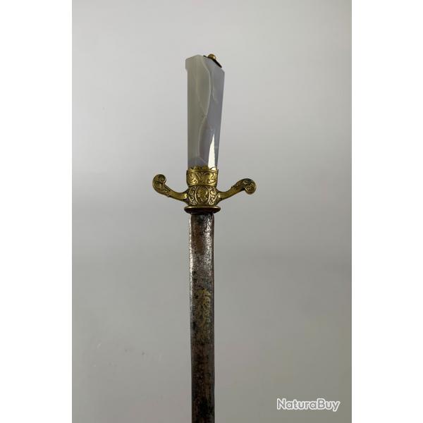 Dague De Vnerie XVIIeme Siecle Manche En Agate