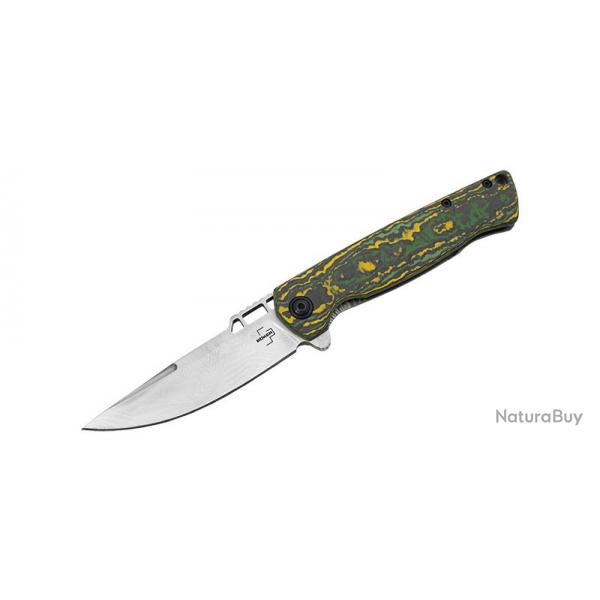 Boker Couteau ME 109 Damast - Lame 80mm - Manche Fibre de carbone - Clip