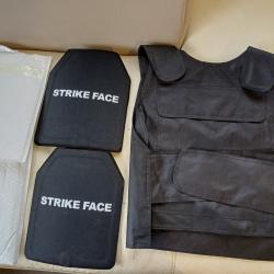 ENCHERE GILET PARE BALLE IIIA  NEUF AVEC PLAQUES DE PROTECTION UHMW-PE TAILLE UNIQUE DU M AU  XL