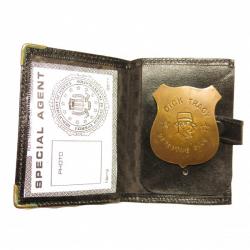 Plaque police Dick Tracy detective avec cuir ref bo 104