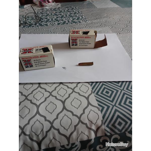 2 botes de 50 cartouches cal 22 mag