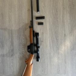 Carabine Unique 22lr X51 Bis semi auto 5 et 10 coups + lunette unique + réducteur de bruit