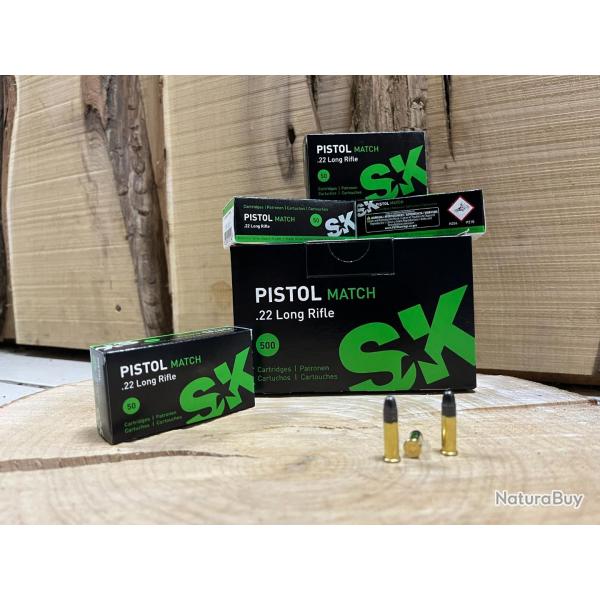 Munitions 22LR - SK Pistol Match - Boite de 500 cartouches