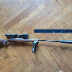 Belle carabine CZ 525-2 - cal. 222 REM + Lunette + Silencieux + Bipied