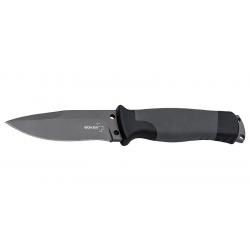 Boker Couteau Outdoorsman - Lame 93mm - Manche Caoutchouc - Etui de type Cordura