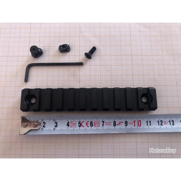 Rail picatinny: mlok 11 emplacements, aluminium