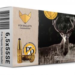 Boites de 20 cartouches Fox Bullets Fox classic Hunter cal.6,5X55SE 123gr