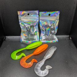 Lot213 / Tête plombée FishandFishing7.5 et 12 grs (5 pcs de chaque) UV bleu+3 leurres STORM offert