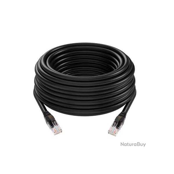 Cble Rseau Ethernet RJ45 CAT6 Gigabit - 10 mtres - Noir Haute Qualit