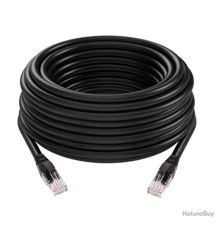 Câble Réseau Ethernet RJ45 CAT6 Gigabit - 20 mètres - Noir Haute ...