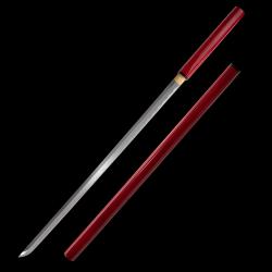 Baton épée lame tranchante forgée main - rouge sombre