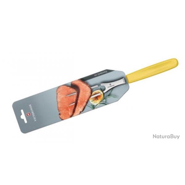 5.2103.15L8B jaune Fourchette  dcouper 15 cm Victorinox swiss classic sur carte