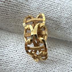 Boucle d'oreille unique en or massif 18 carats - clous - chaine d'ancre