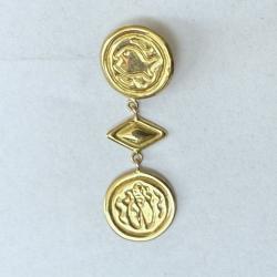 Boucles d'oreilles or massif 14 carats - poisson & abeille