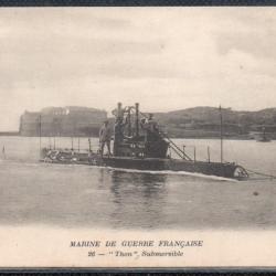 CPA -Marine de Guerre - "Thon " Submersible  N°1498