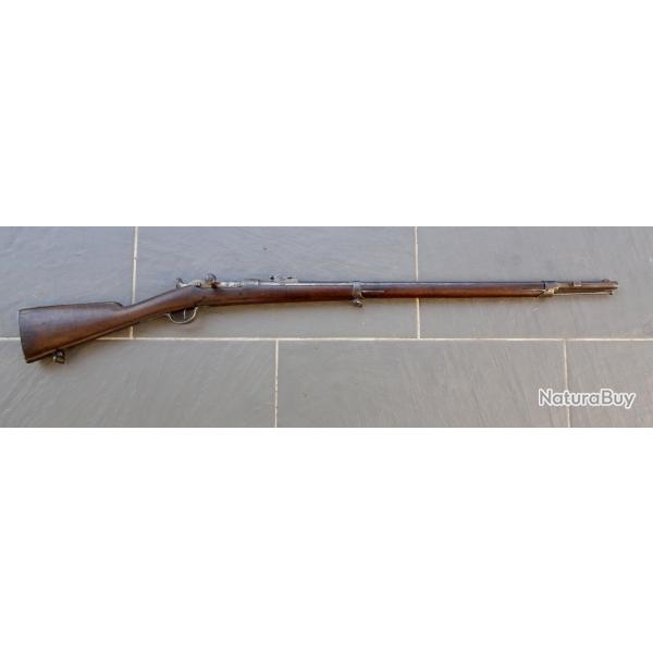 JOLI FUSIL CHASSEPOT 1866 INFANTERIE  1er MODLE , FABRICATION CAHEN - LYON , CANON MIROIR , COMPLET