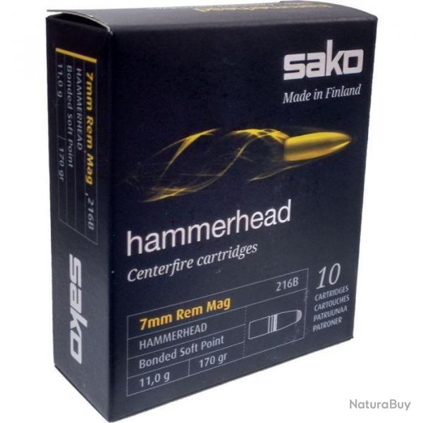 10 Munitions SAKO Hammerhead cal.7mm Rem Mag 170gr