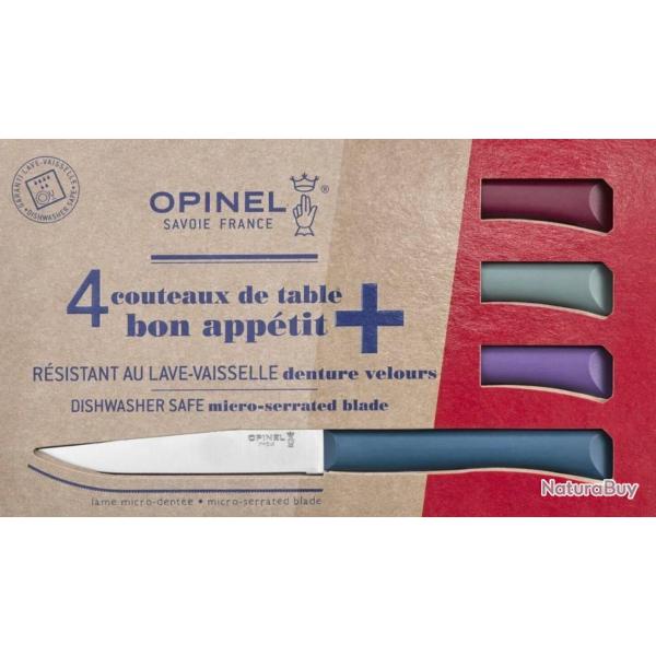 Opinel Coffret 4 couteaux de table Bon Apptit+ Couleurs panaches