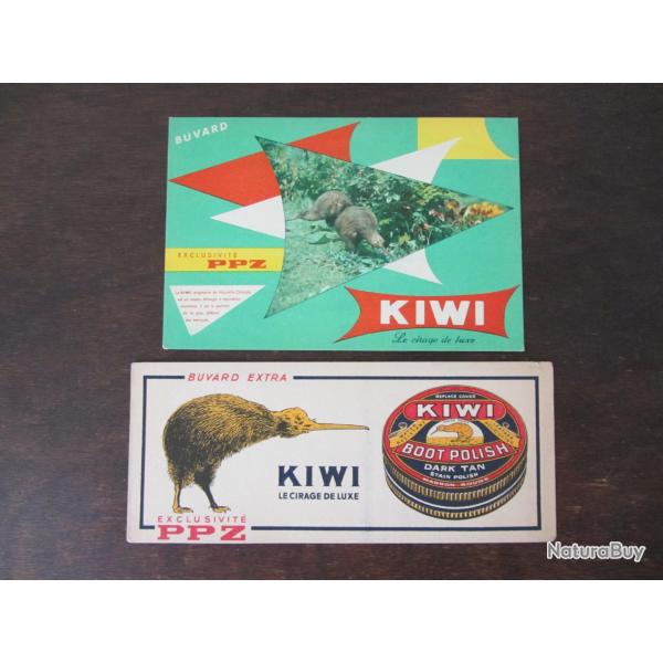 2 Buvards cirage Kiwi 1950-1960