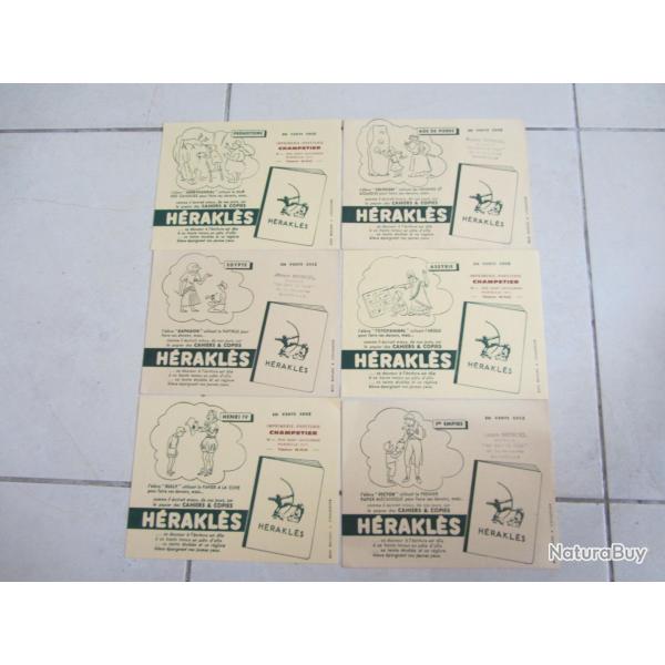 6 Buvards publicitaires Hrakls 1960
