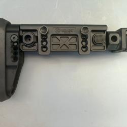 Crosse pliante rétractable Midwest industries AK + Adaptateur plaque crosse picatinny + goupille 5,5