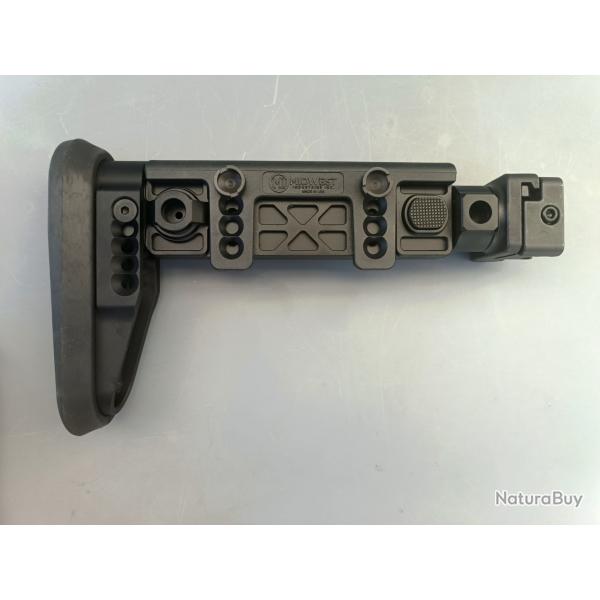 Crosse pliante rtractable Midwest industries AK + Adaptateur plaque crosse picatinny + goupille 5,5