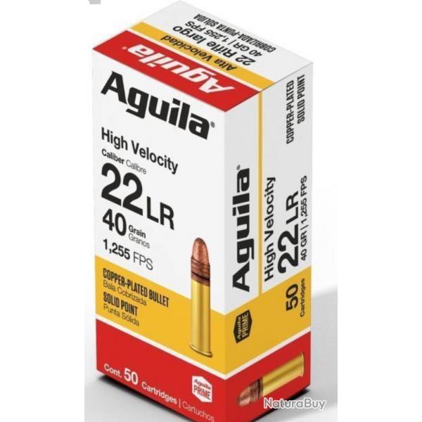 22LR High Velocity 40 grains 50 munitions AGUILA
