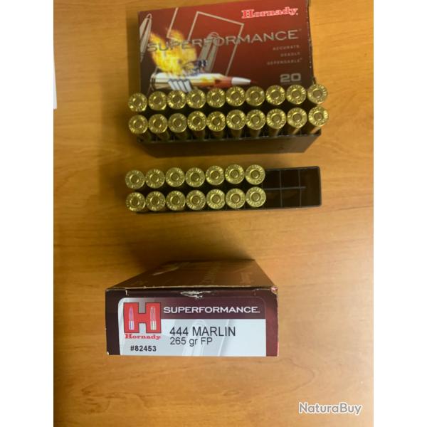 vends un lot de 34 balles calibre 444