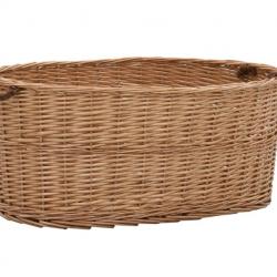 Panier bois de chauffage marron 78x54x34 cm saule naturel rustique rangement pratique