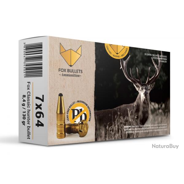 Boites de 20 cartouches Fox Bullets Fox Classic Hunter cal.7x64 130g