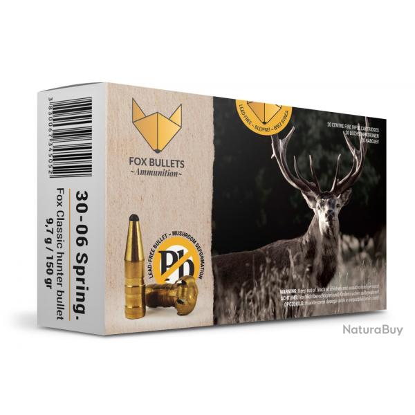 Boites de 20 cartouches Fox Bullets Fox Classic Hunter cal.30-06 150g